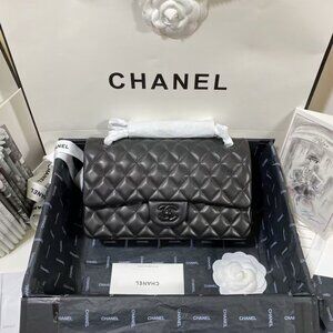 Black Chanel Wallet On Chain Classic Black Lambskin Pristine -No Box